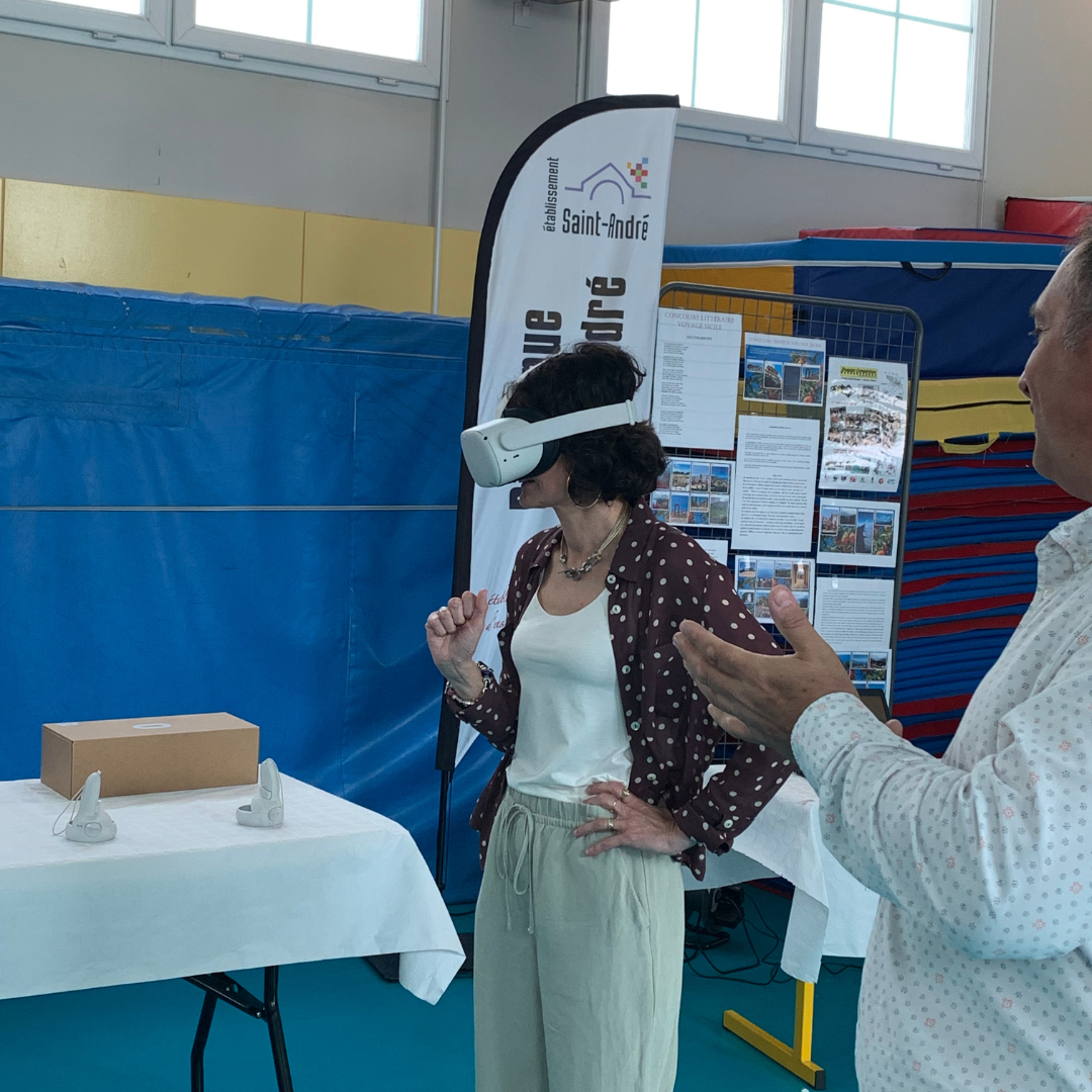 Test du casque à réalité virtuel de Saint-Jean-Baptiste de la Salle de Vitry le François